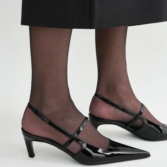 Toteme Sharp Slingback Pumps, 39, Black - Picture 12 of 17